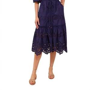 NEW CARA CARA hutton dress in navy embroidered eyelet